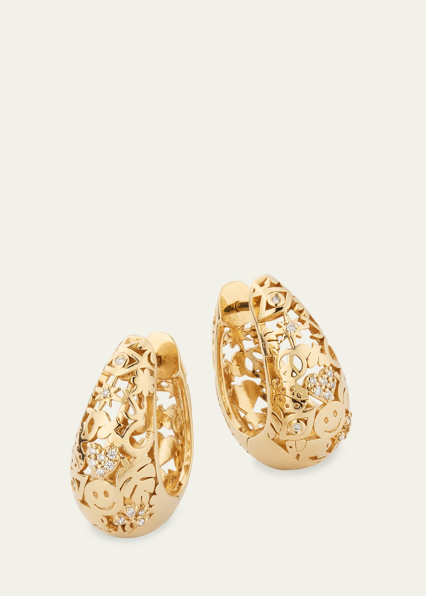 Icon Wallpaper Domed Huggie Earrings - 2
