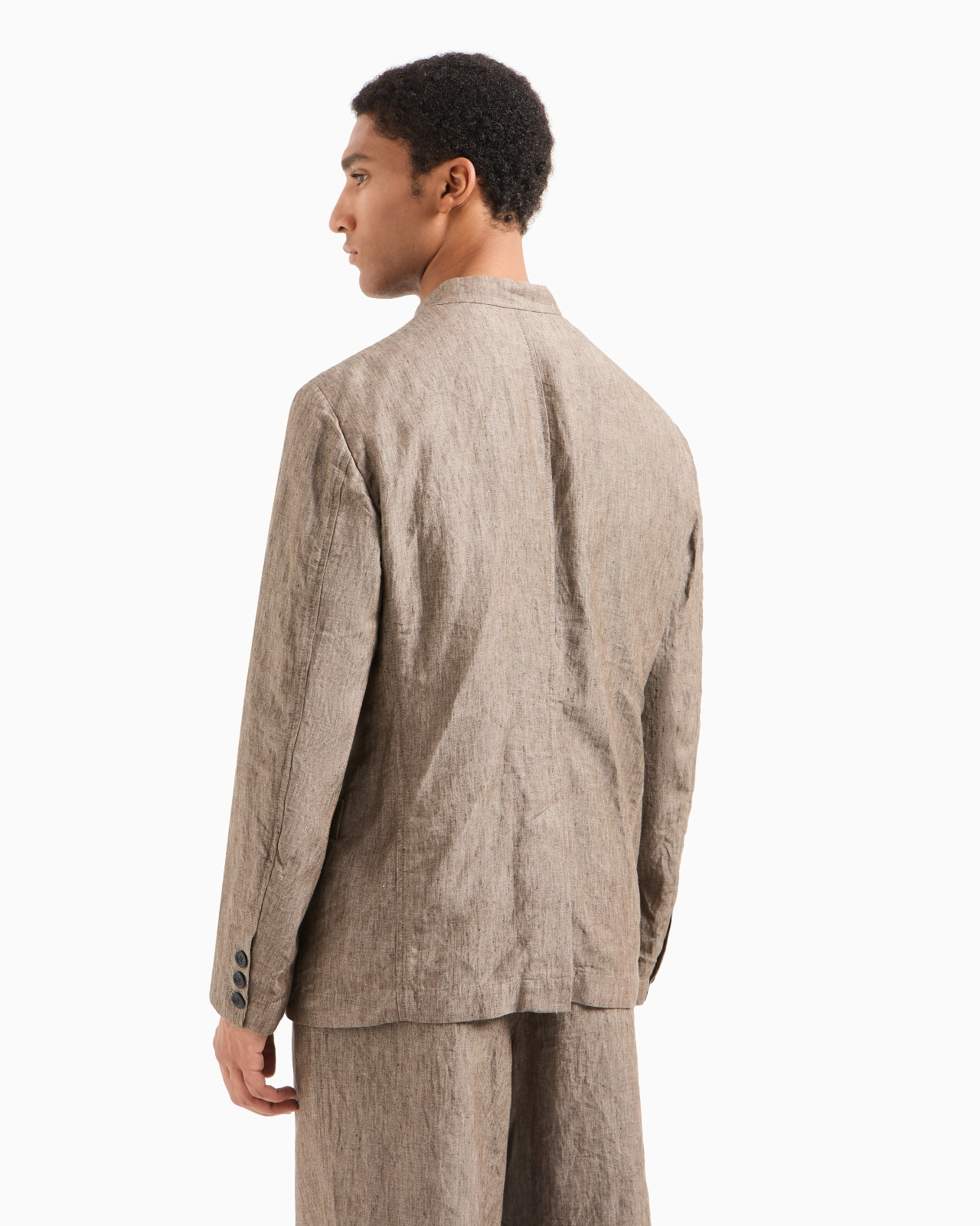 SINGLE-BREASTED JACKET IN FADED LINEN CHAMBRAY - 3