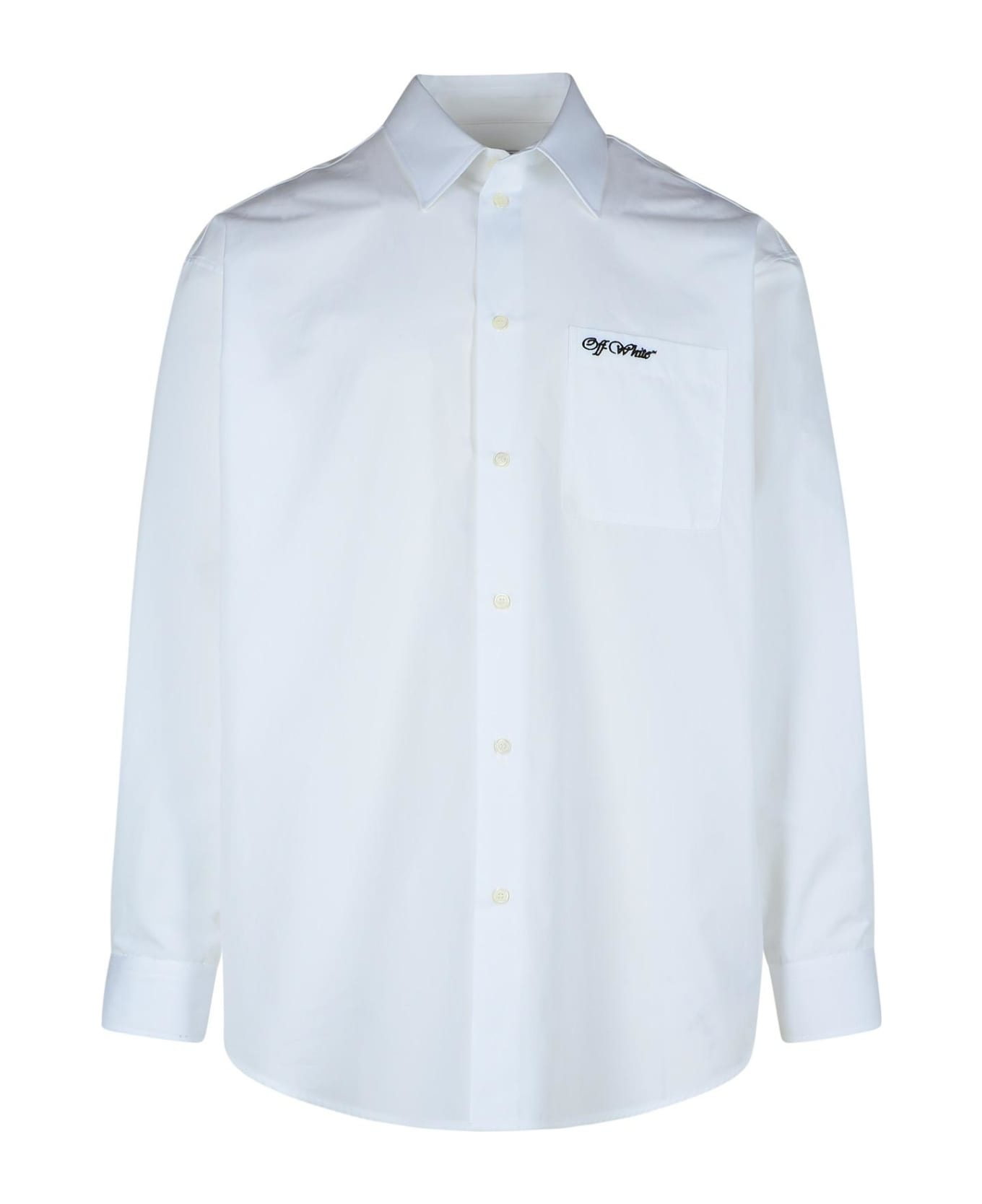 'college' White Cotton Shirt - 1