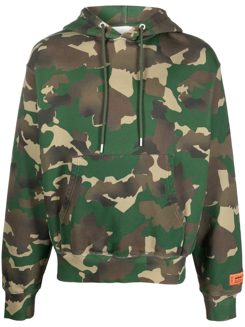 camouflage-pattern cotton hoodie - 1