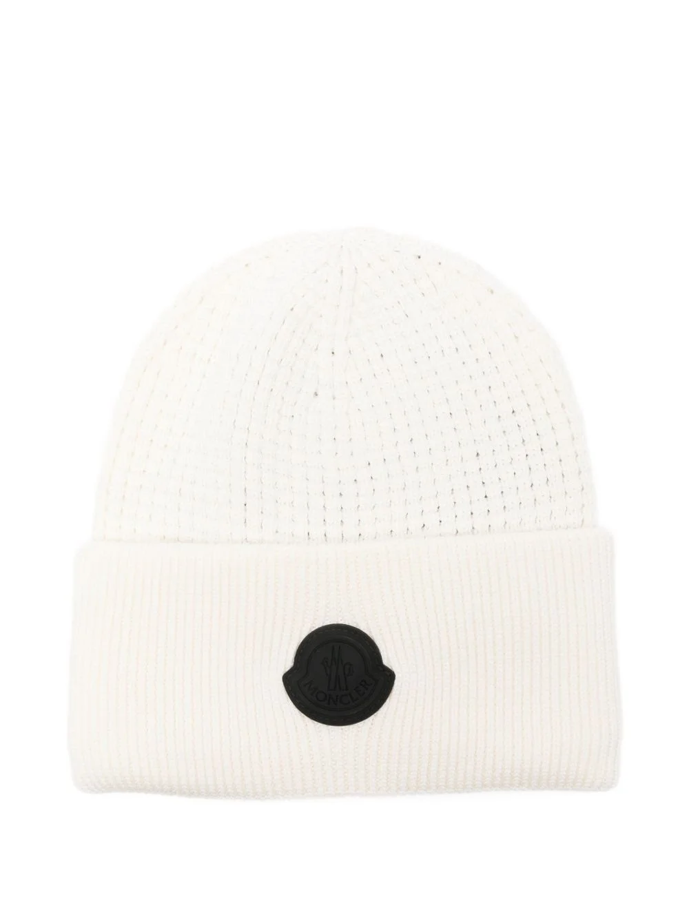 logo-patch waffle-knit beanie - 1