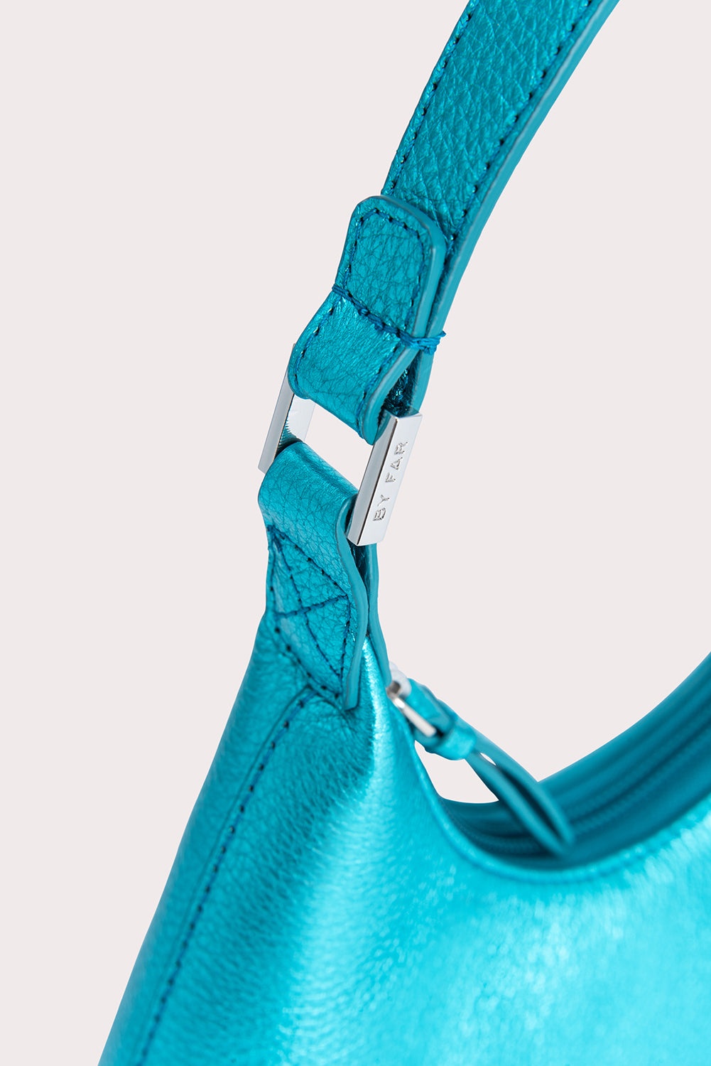 Baby Amber Aqua Metallic Grain Leather - 3