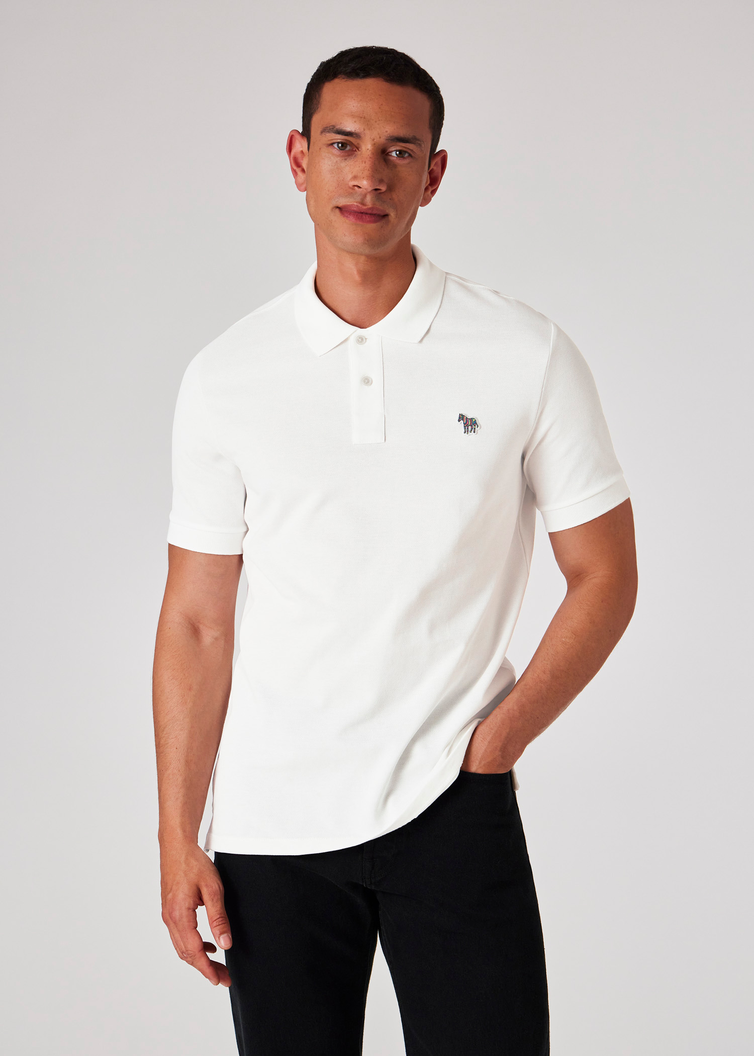 Ecru Organic Cotton Zebra Polo Shirt - 4