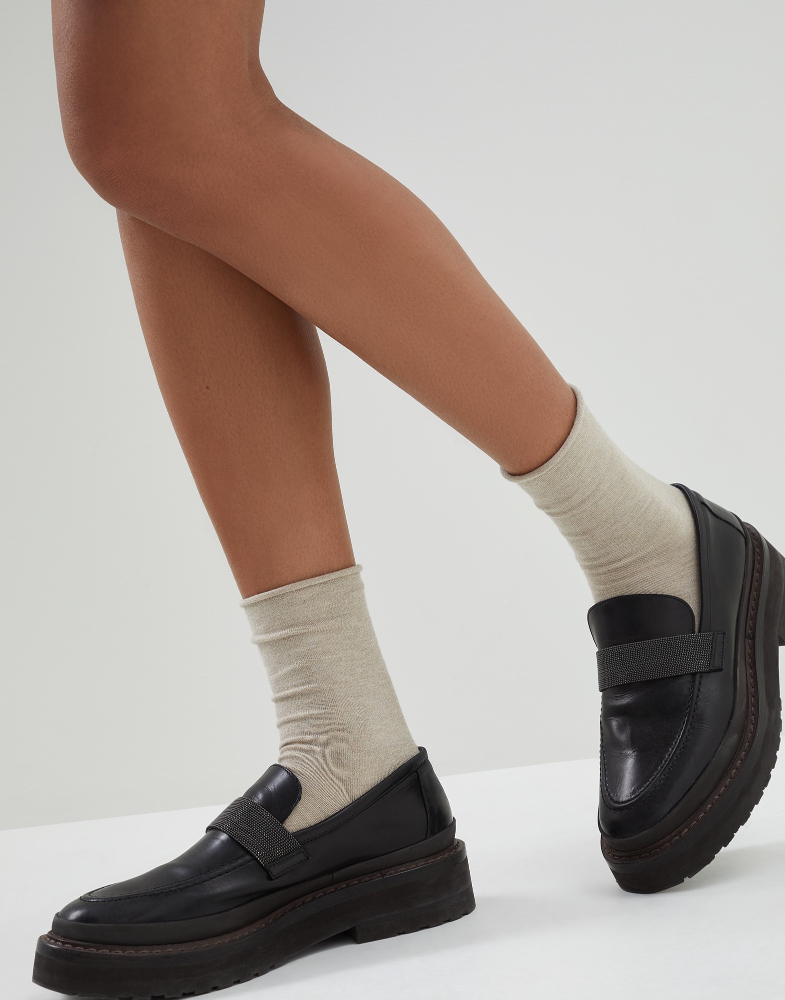 Cashmere and silk sparkling knit socks - 3
