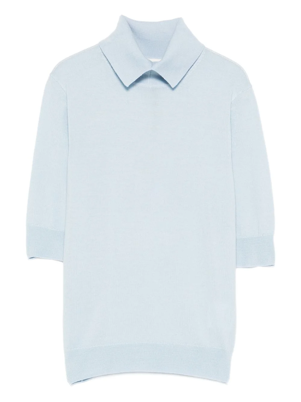 collared knit T-shirt - 1