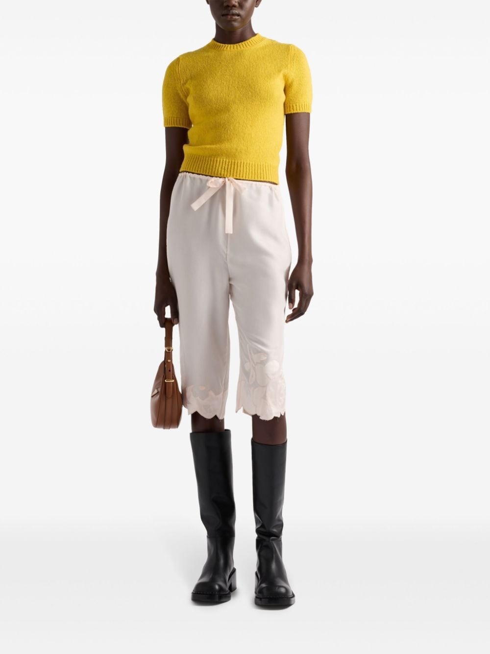 embroidered silk bermuda shorts - 2
