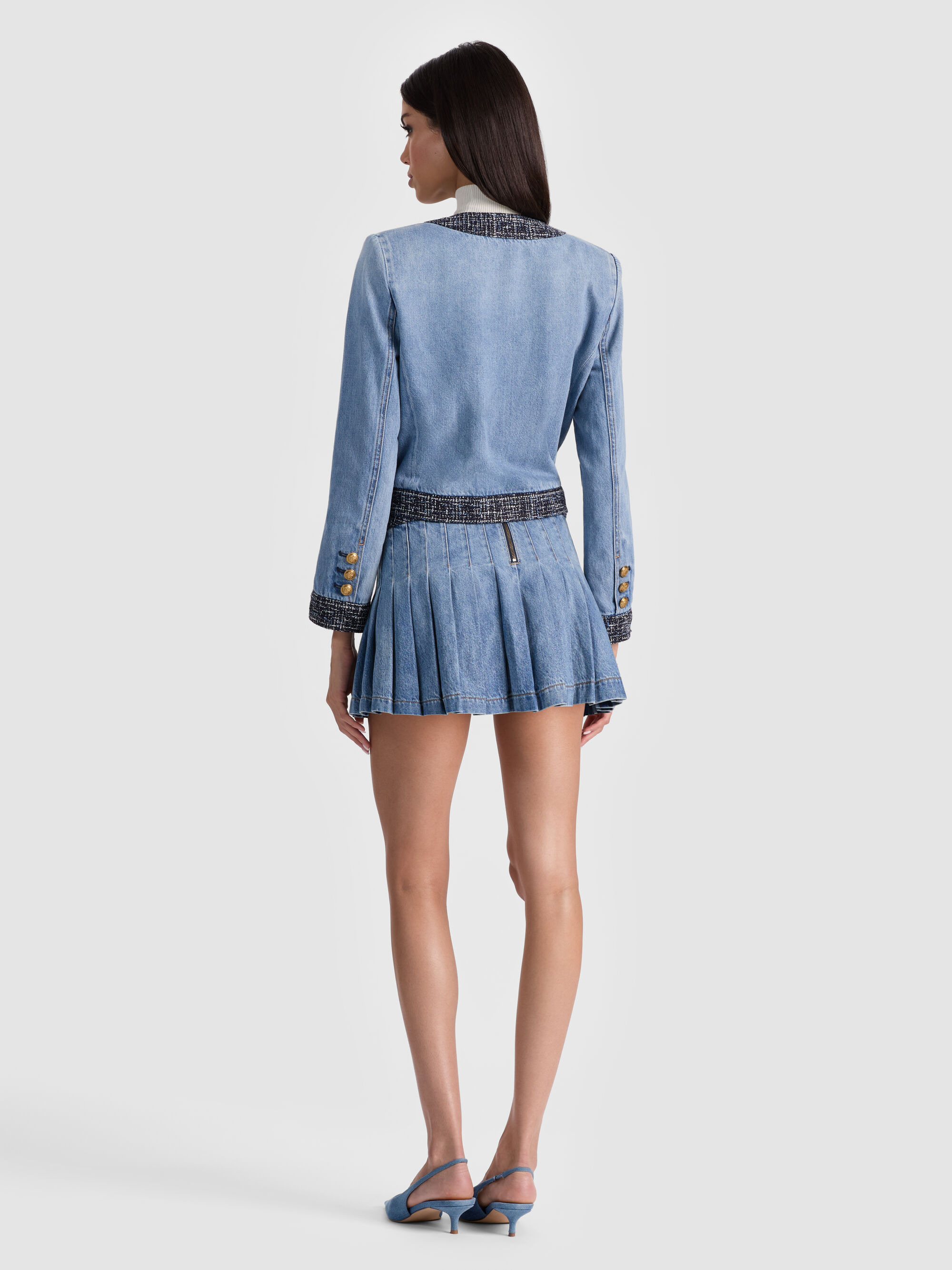 LANDON CROPPED DENIM JACKET - 4