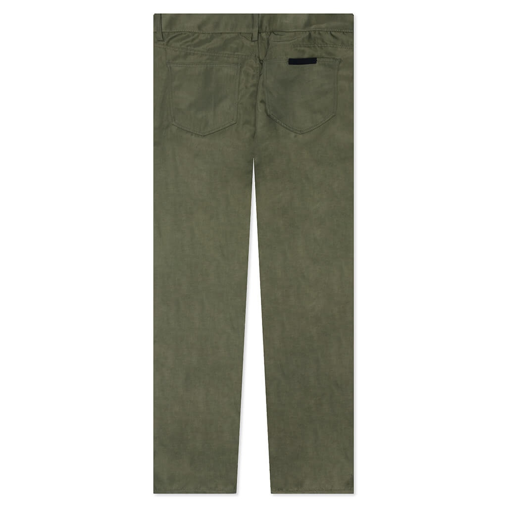 TEXTURED NYLON 5-POCKET PANT - MILITARY - 2