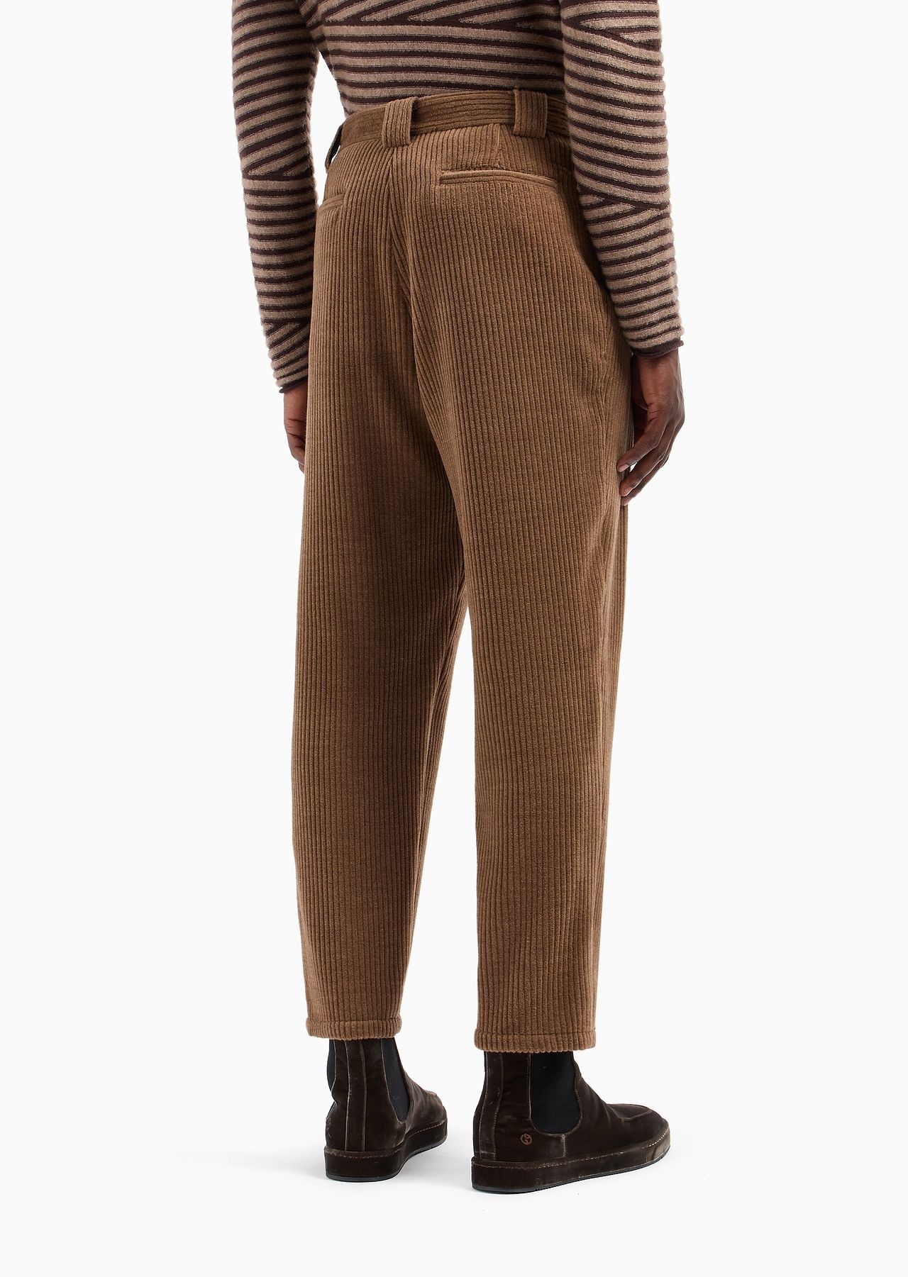 One–pleat trousers in wool, alpaca and cashmere velvet - 3