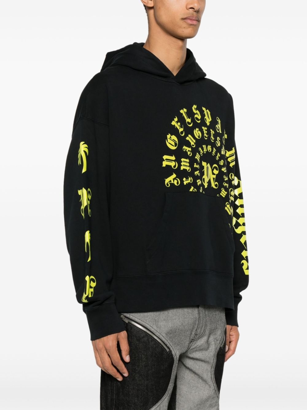 logo-print cotton hoodie - 3