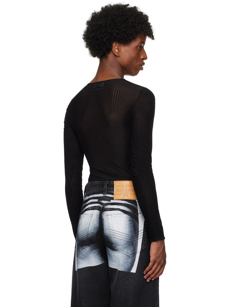 Black 'The Morphing Pinstripes' T-shirt 3