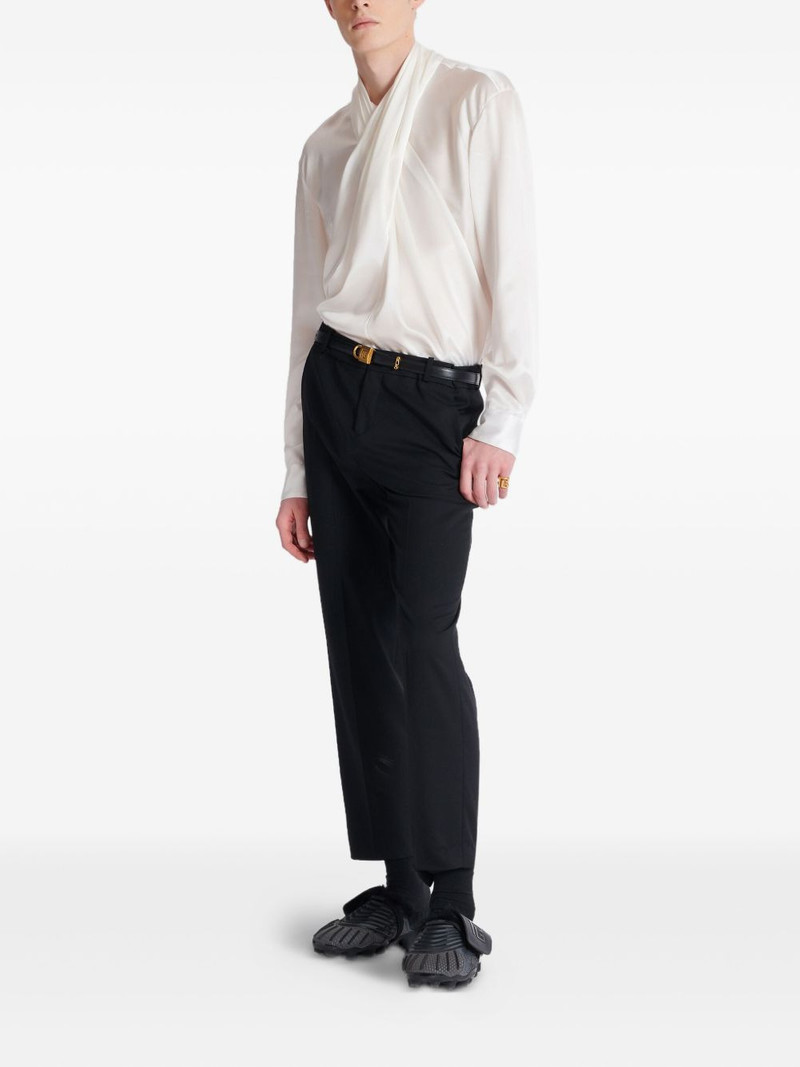 Balmain draped silk shirt outlook