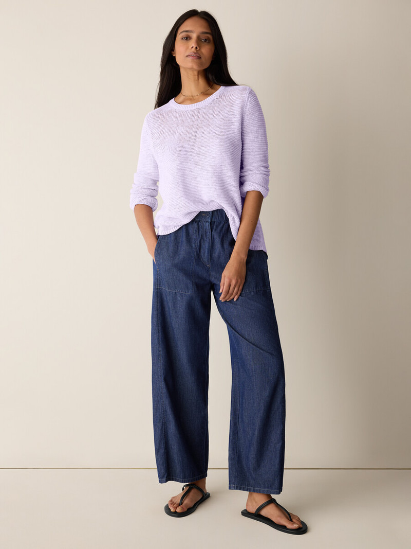 Organic Linen Cotton Slub Crew Neck Top 3