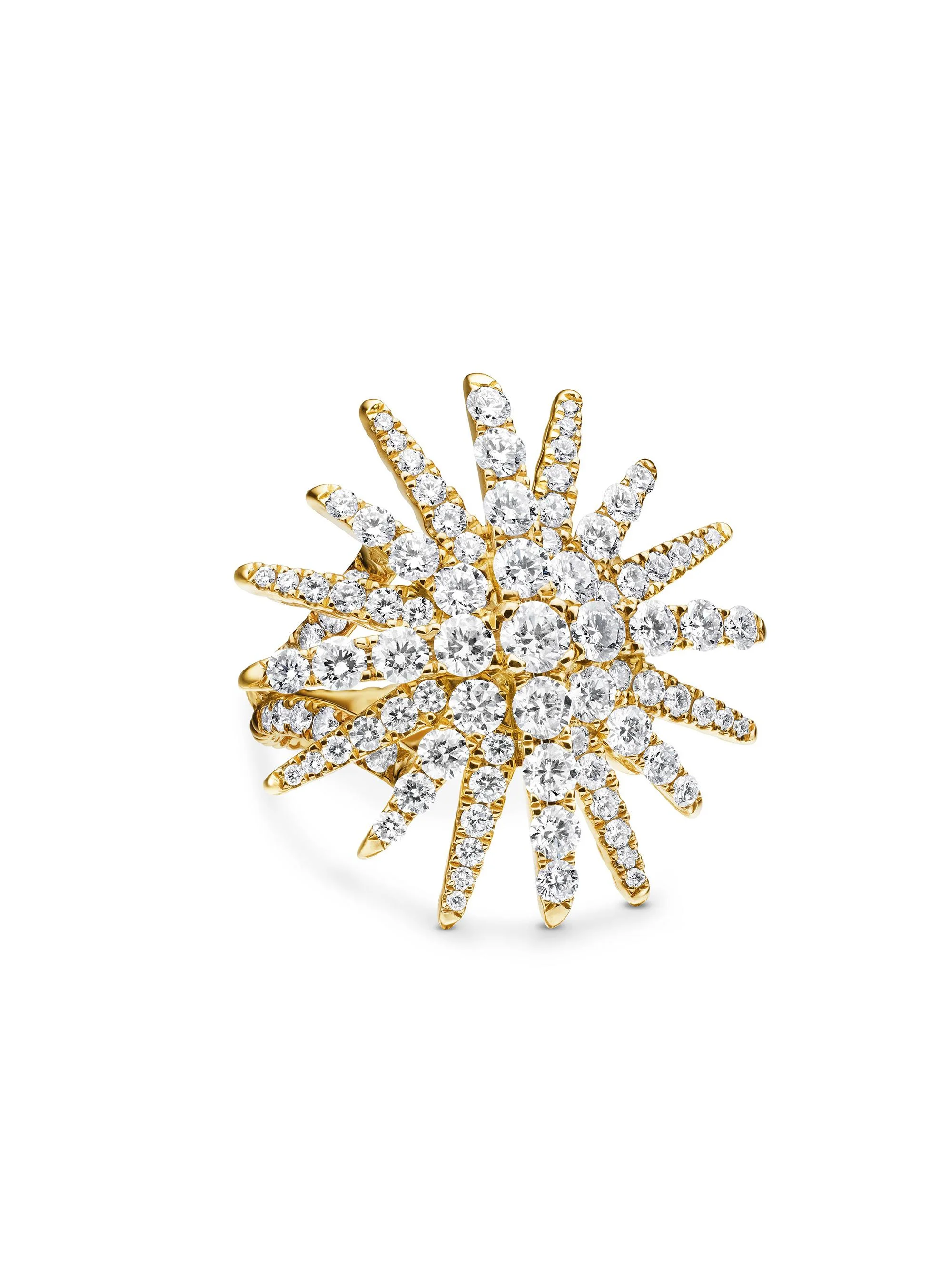 Women's Starburst Ring in 18K Yellow Gold - Diamond - 1