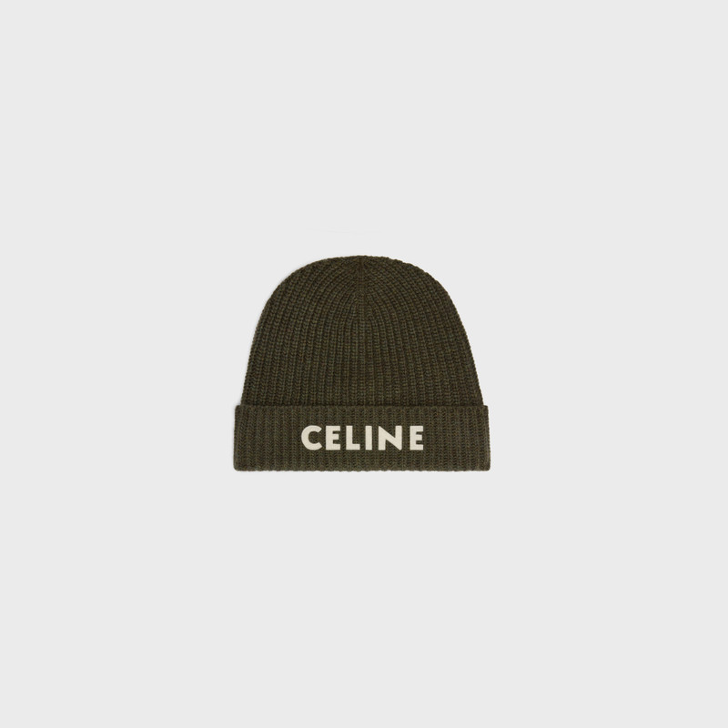 celine beanie in ribbed wool 1