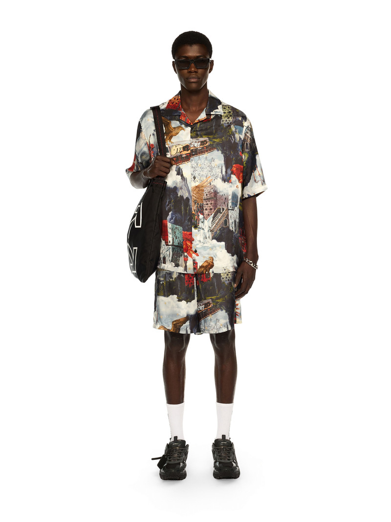 Off-White World Paint Viscose Bowling Shirt outlook