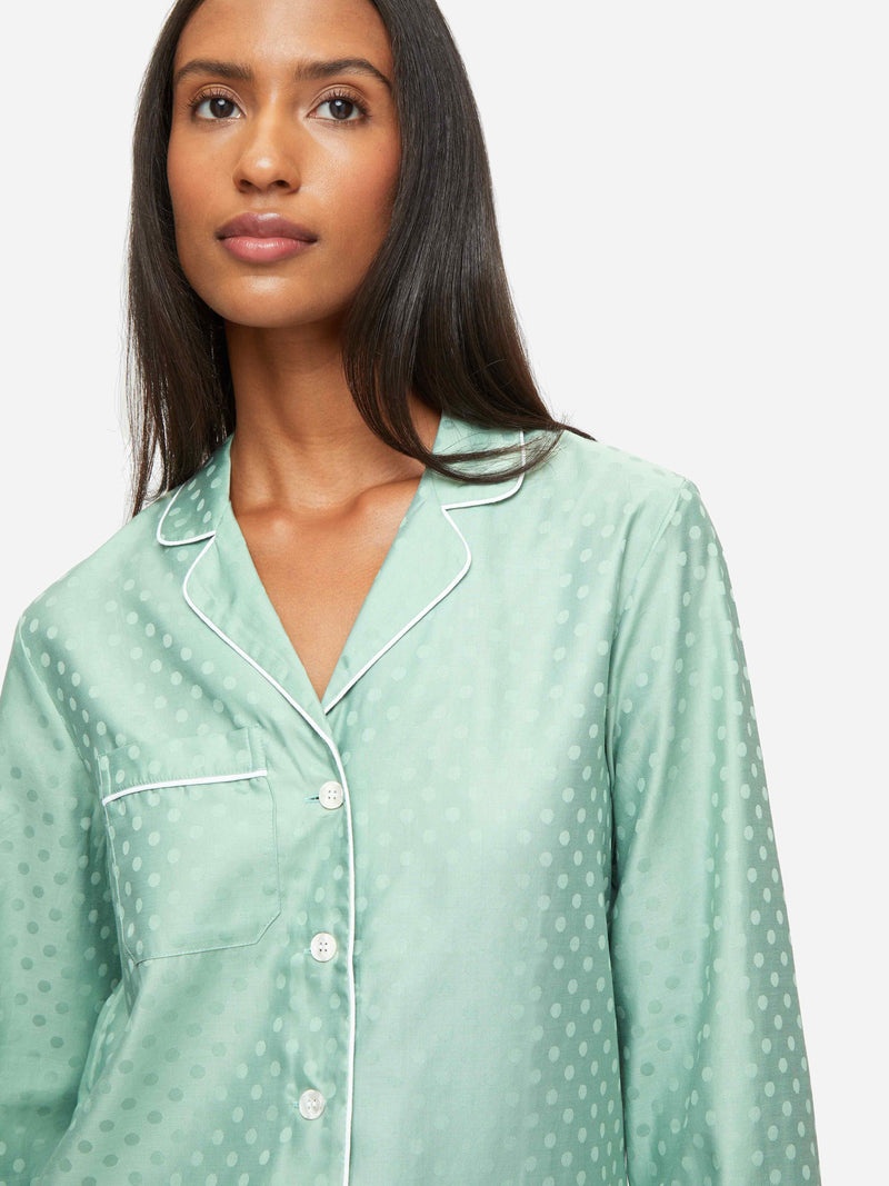 Women's Pyjamas Kate Cotton Jacquard Green - 2