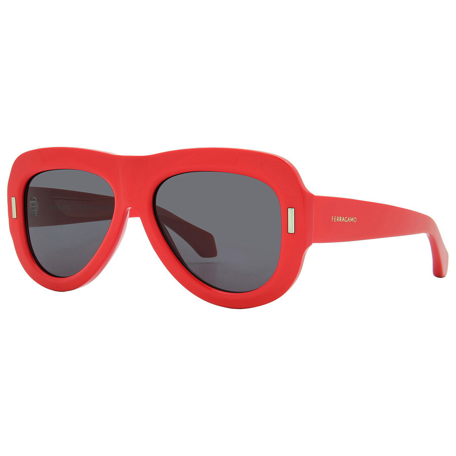 Ferragamo Grey Oval Ladies Sunglasses SF2029SE 600 57 - 2