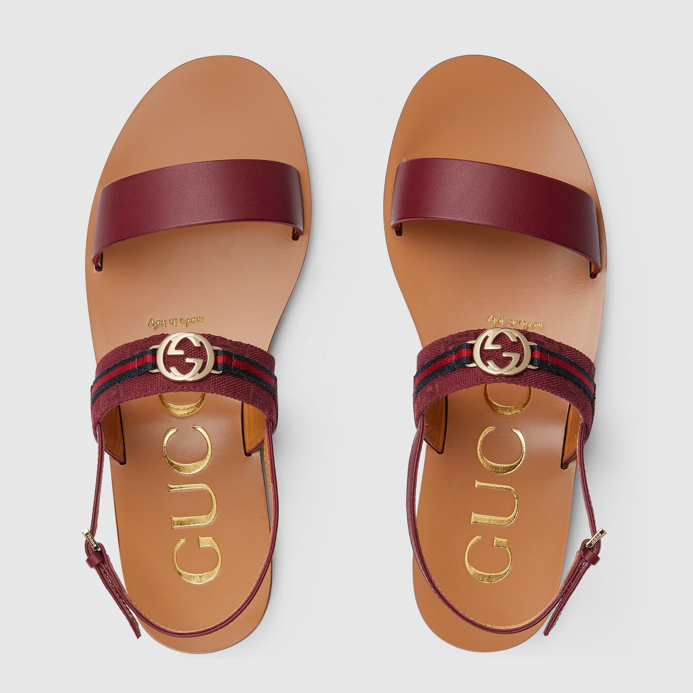 Women's sandal with Interlocking G and Web - 5