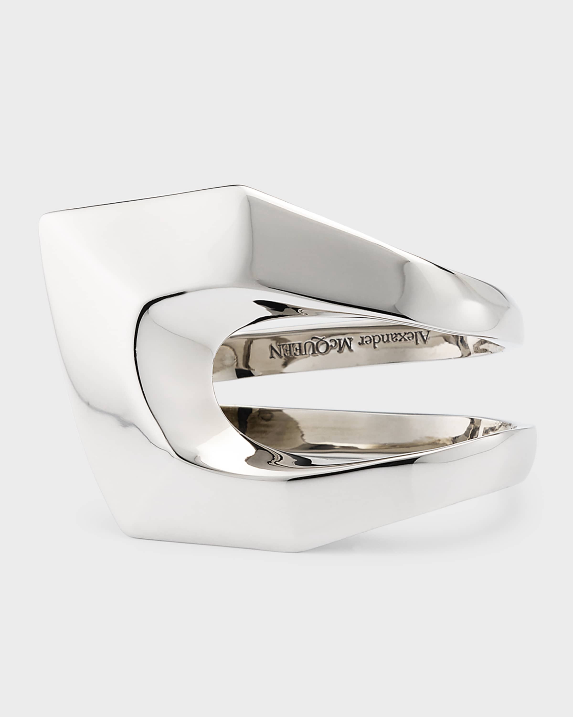 Modernist Double Ring, Silver - 3