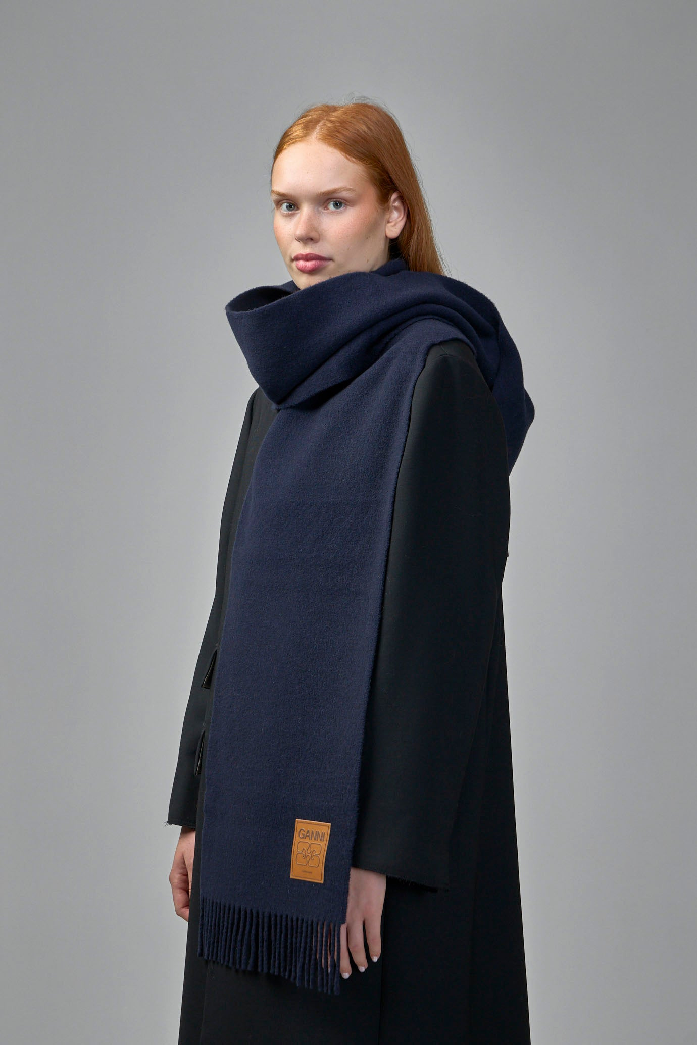Double Face Wool Solid Scarf - 4