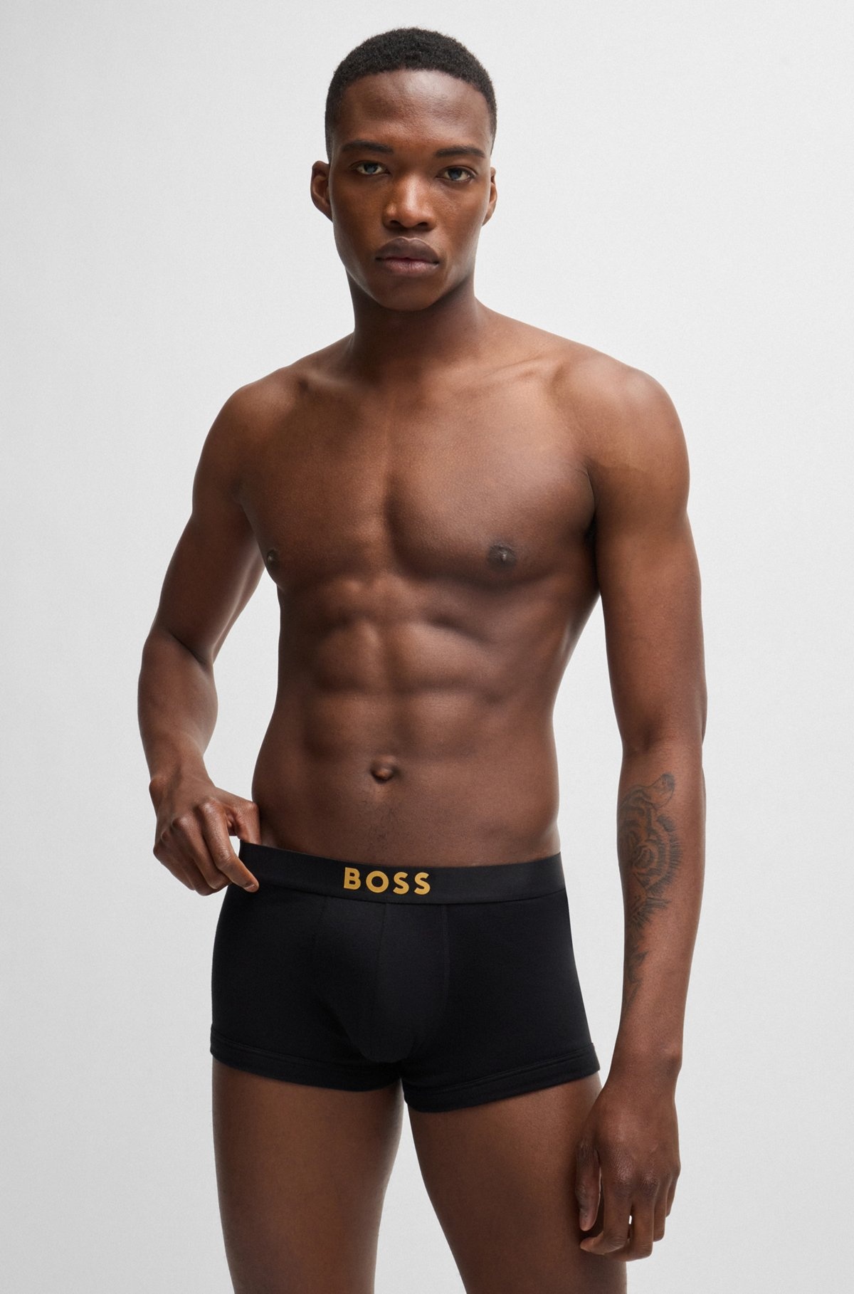 TWO-PACK OF COTTON TRUNKS WITH METALLIC LOGOS - 2