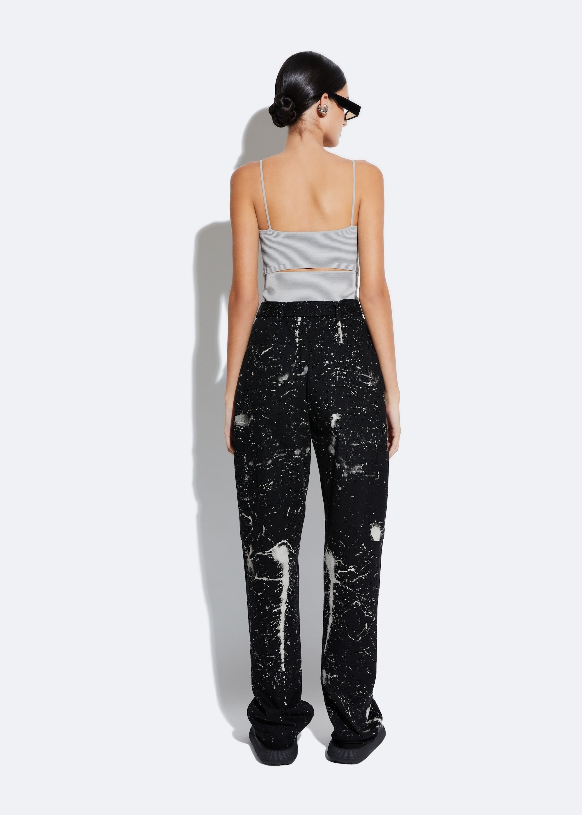 Bleached Denim Tapered Pant - 3