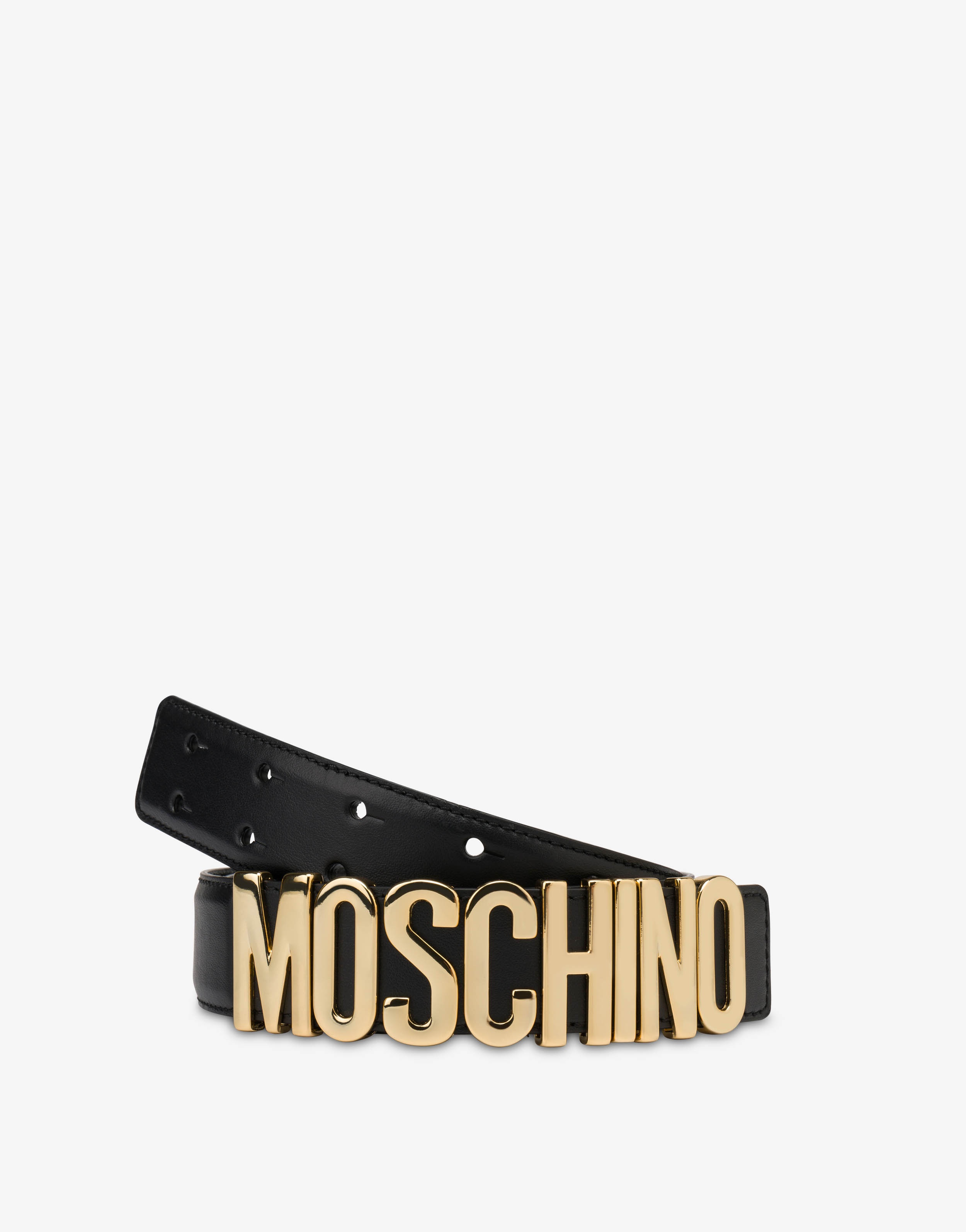 BELT IN LEATHER WITH LOGO - 2