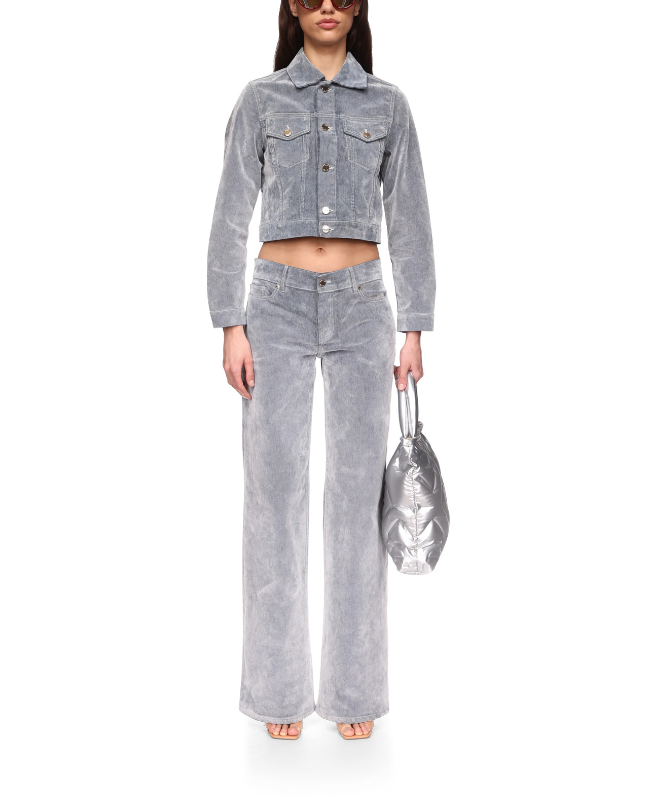 Peach Textured Denim Jacket - 2
