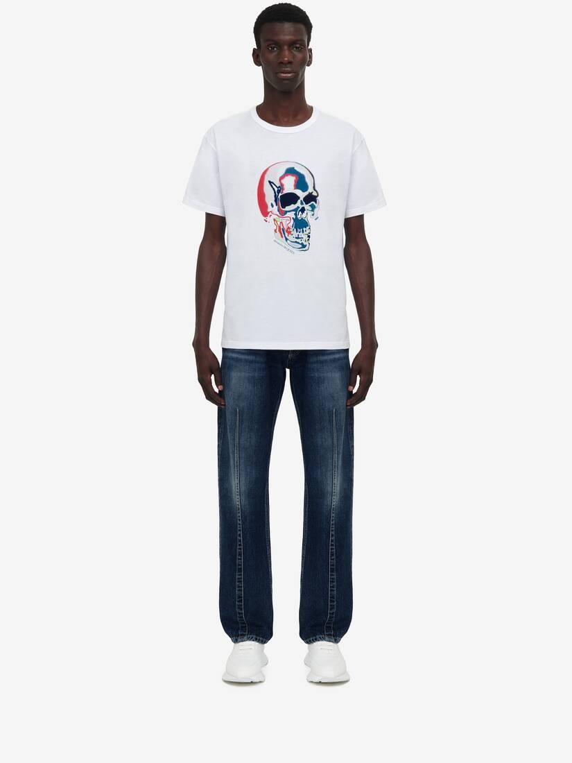 Men's Solarised Skull T-shirt in White/multicolor - 2