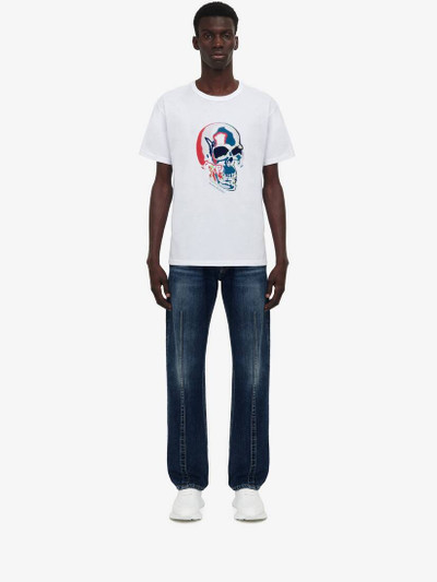 Alexander McQueen Men's Solarised Skull T-shirt in White/multicolor outlook