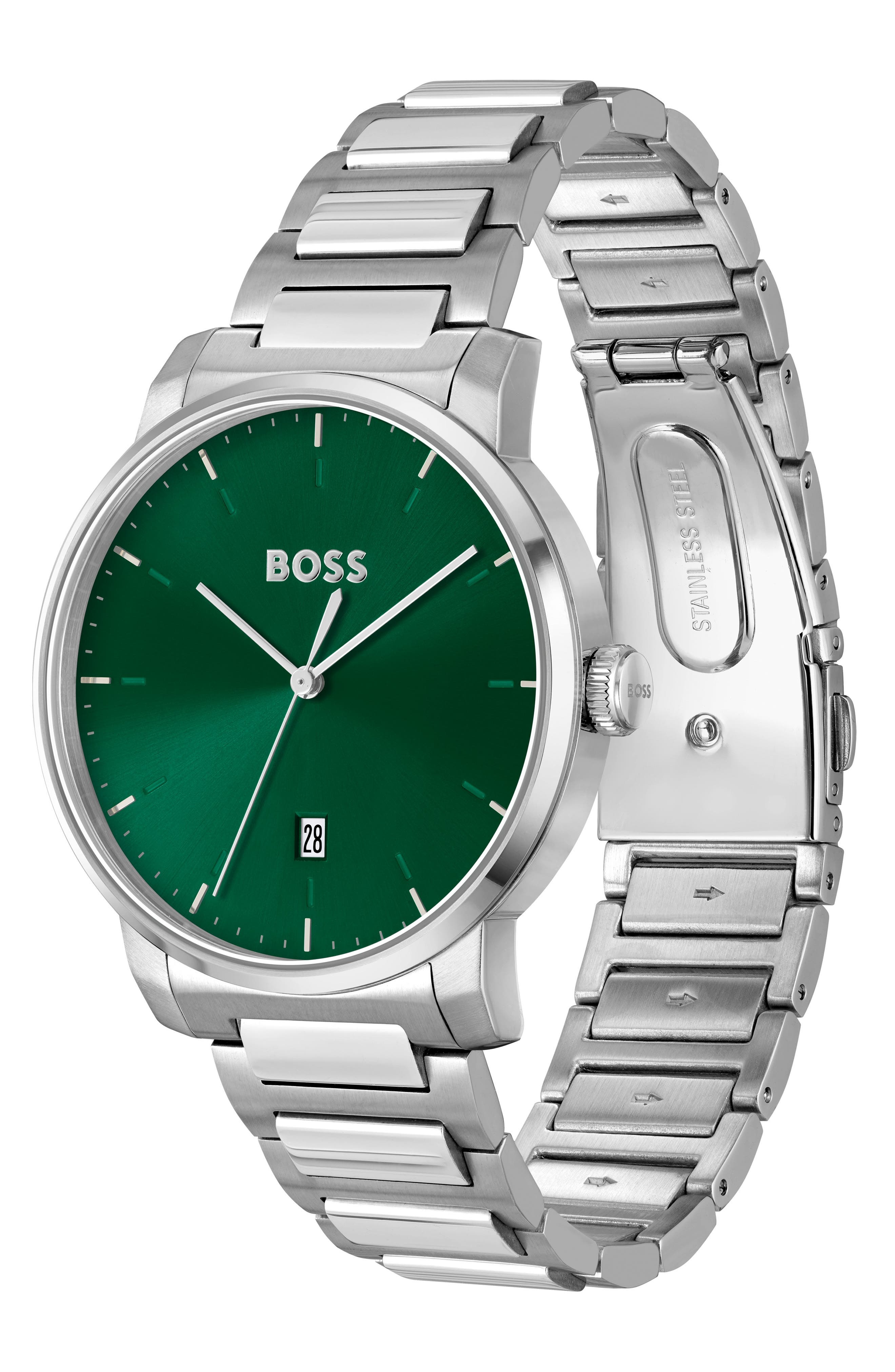 BOSS Dean Bracelet Watch, 41mm in Green at Nordstrom - 3