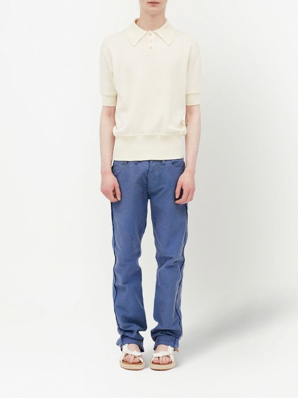 knitted half-sleeved polo shirt - 2