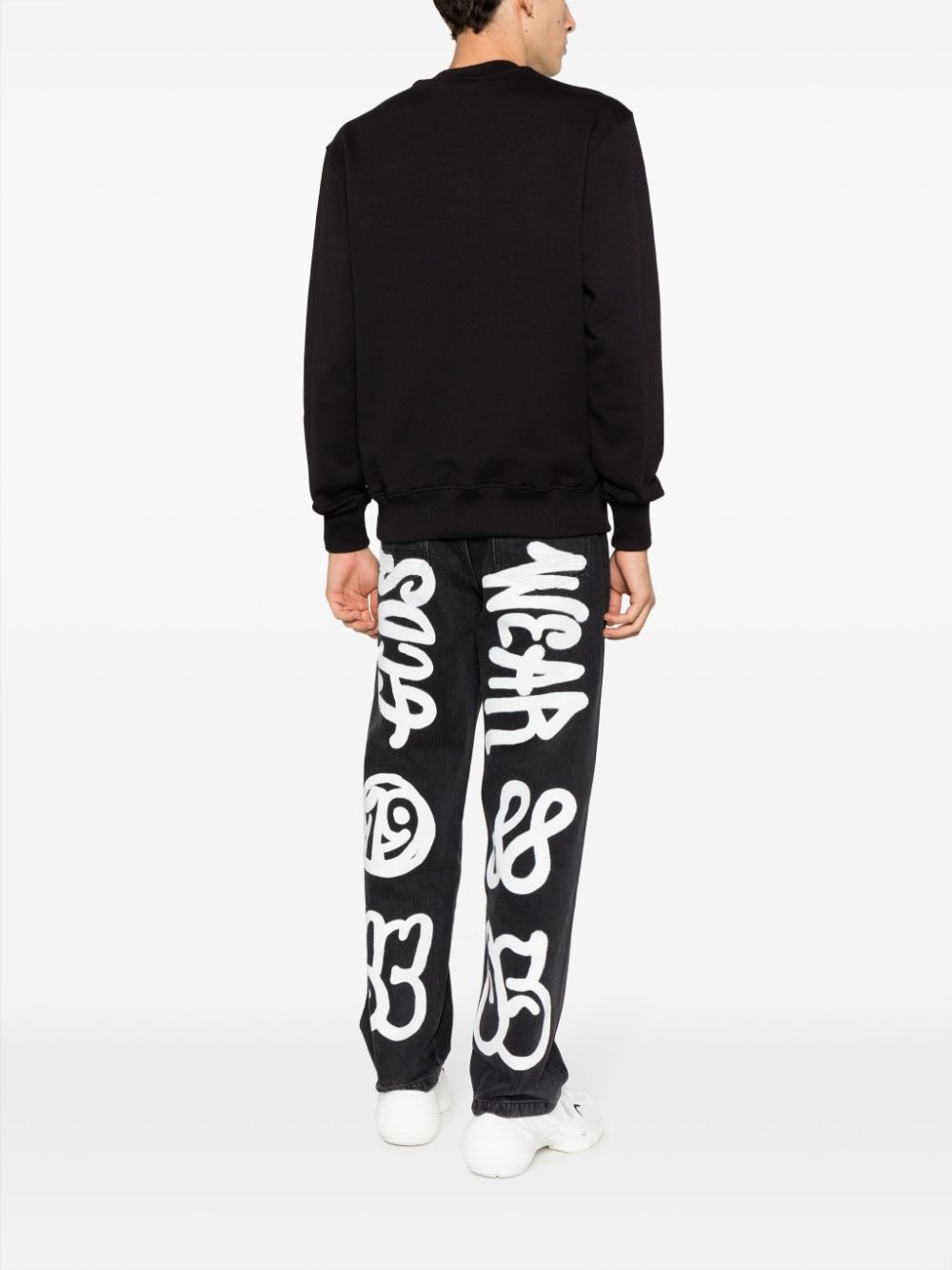 graffiti-print wide-leg jeans - 2