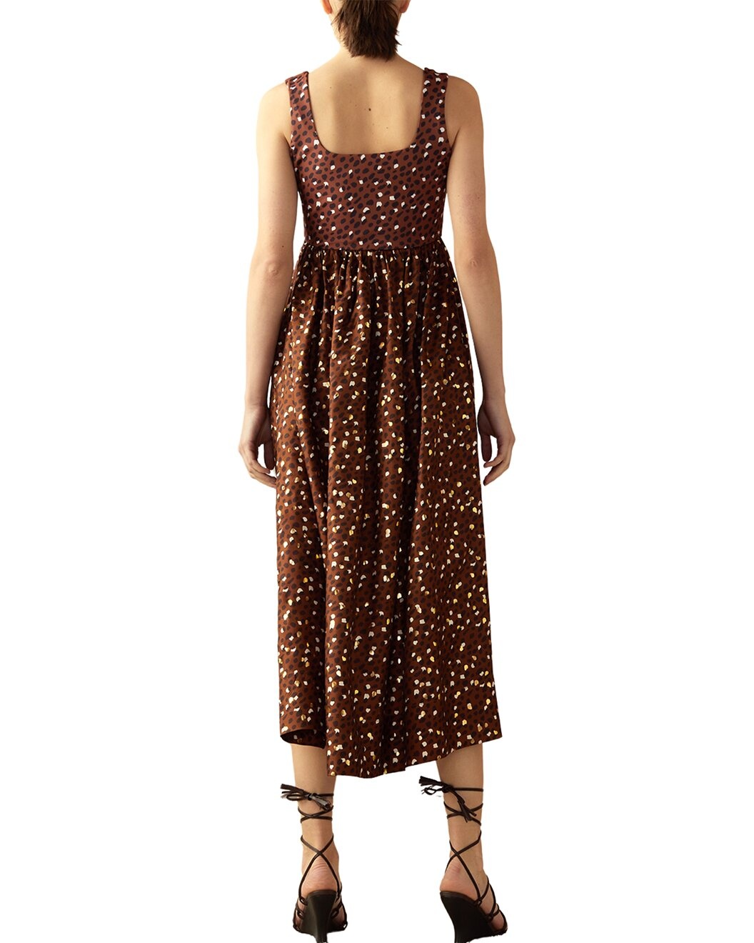 Cynthia Rowley Gold Foil Silk-Trim Isla Dress - 2
