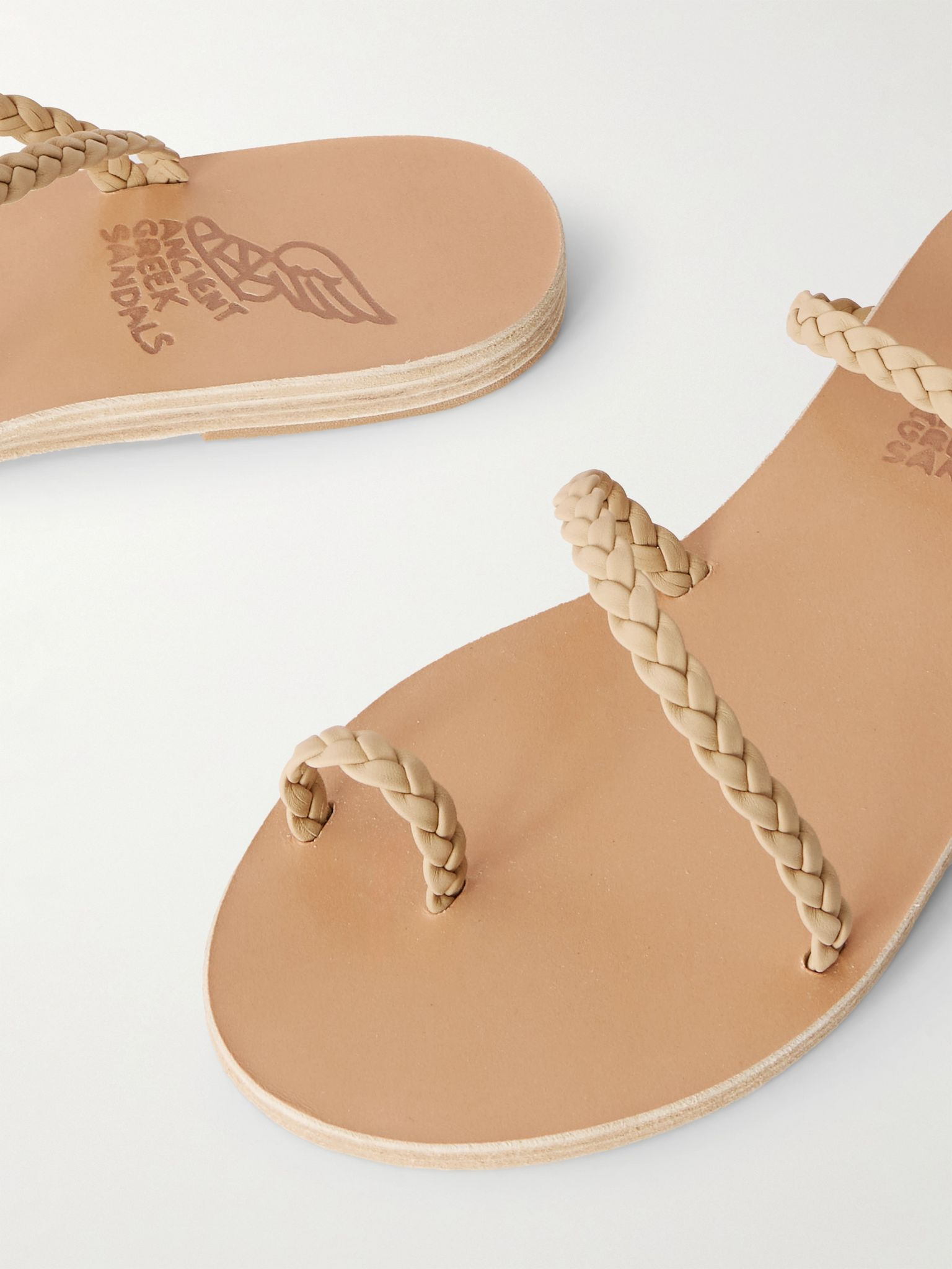 Eleftheria woven leather sandals Beige - 4