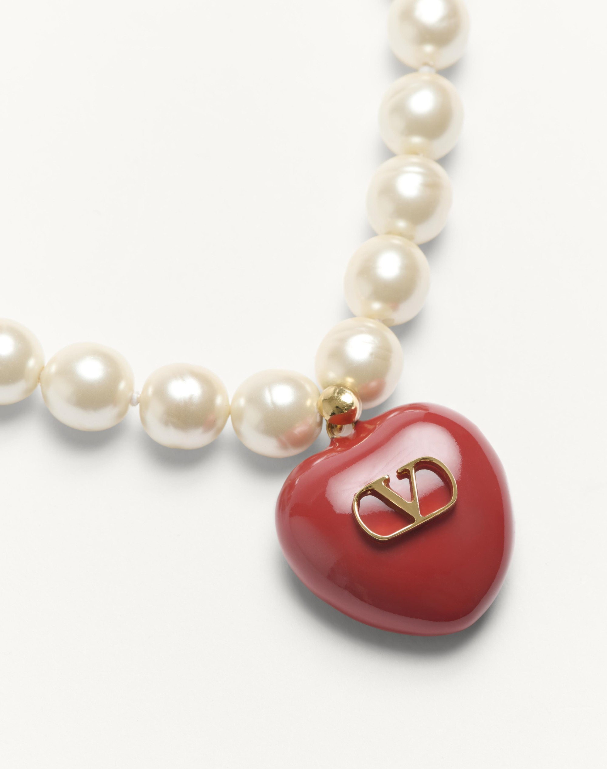 COEUR ROYAL NECKLACE IN METAL, ENAMEL AND BEADS - 2