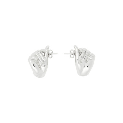 Y/Project Y/Project Mini Finger Heart Earrings 'Silver' outlook