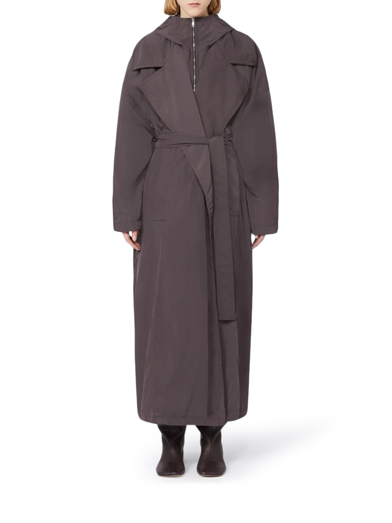 OVERSIZED TAFFETA TRENCH COAT WITH BARBA - 3