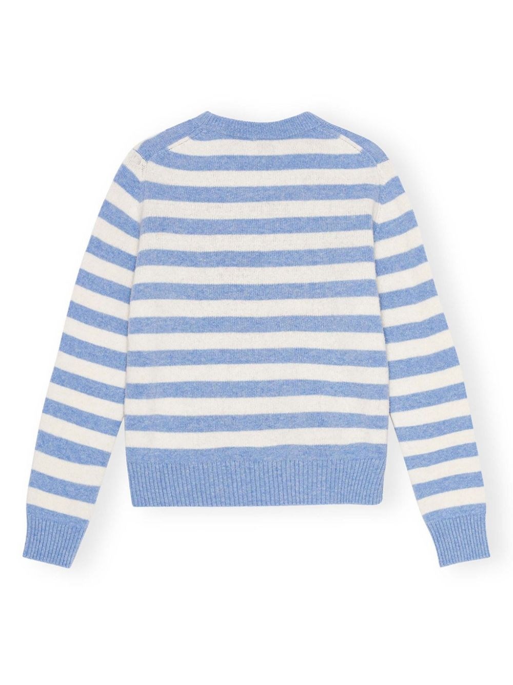 Embroidered striped wool sweater - 4