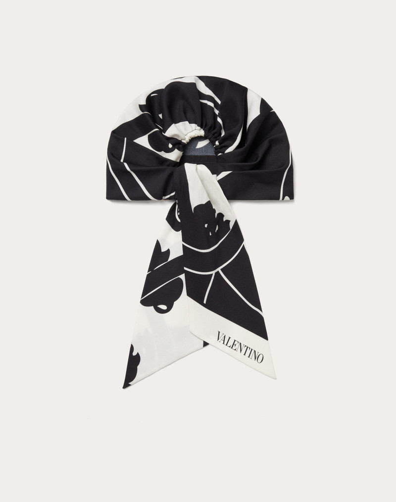 VALENTINO ESCAPE PANTHER PRINT COTTON AND SILK HEADBAND 3