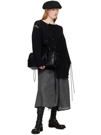 Y's Gray Asymmetric Midi Skirt outlook