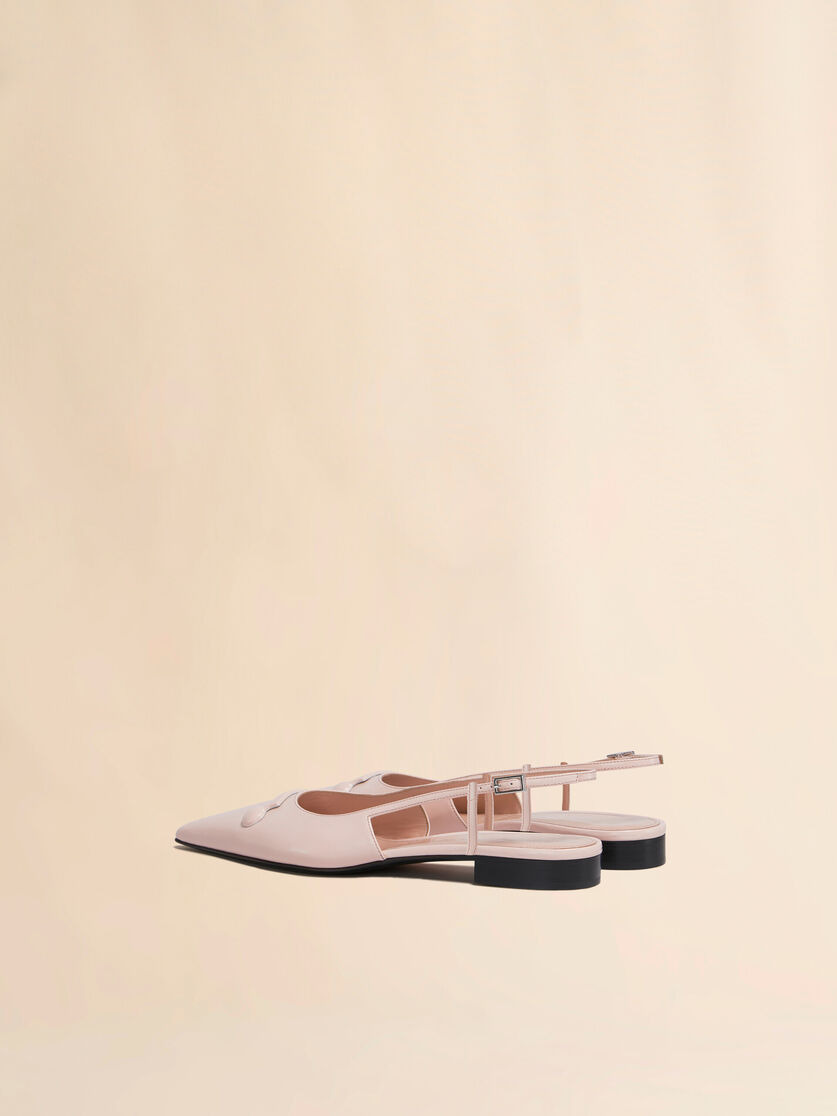 PINK LEATHER TRUNKAROO POINTED TOE SLINGBACK - 3