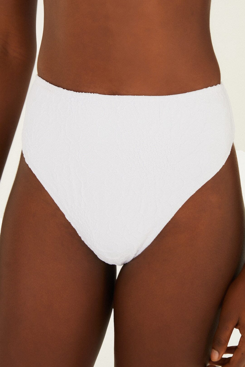 FARM RIO White Gerbera Daisy High Waist Bikini Bottom outlook