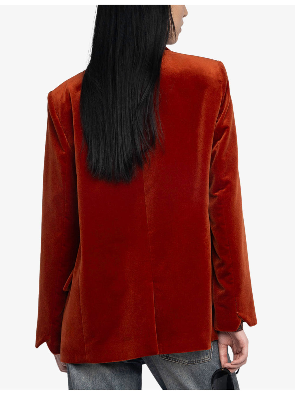 Vaska Double-Breasted Cotton-Velvet Blazer - 4