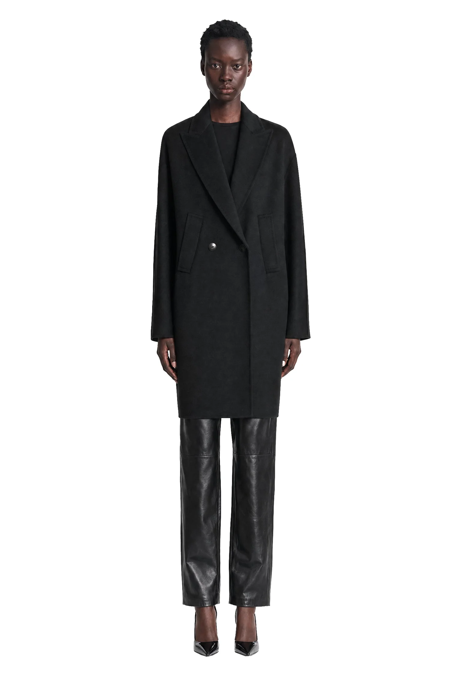 Double-breasted Wool Broadcloth Coat - 1