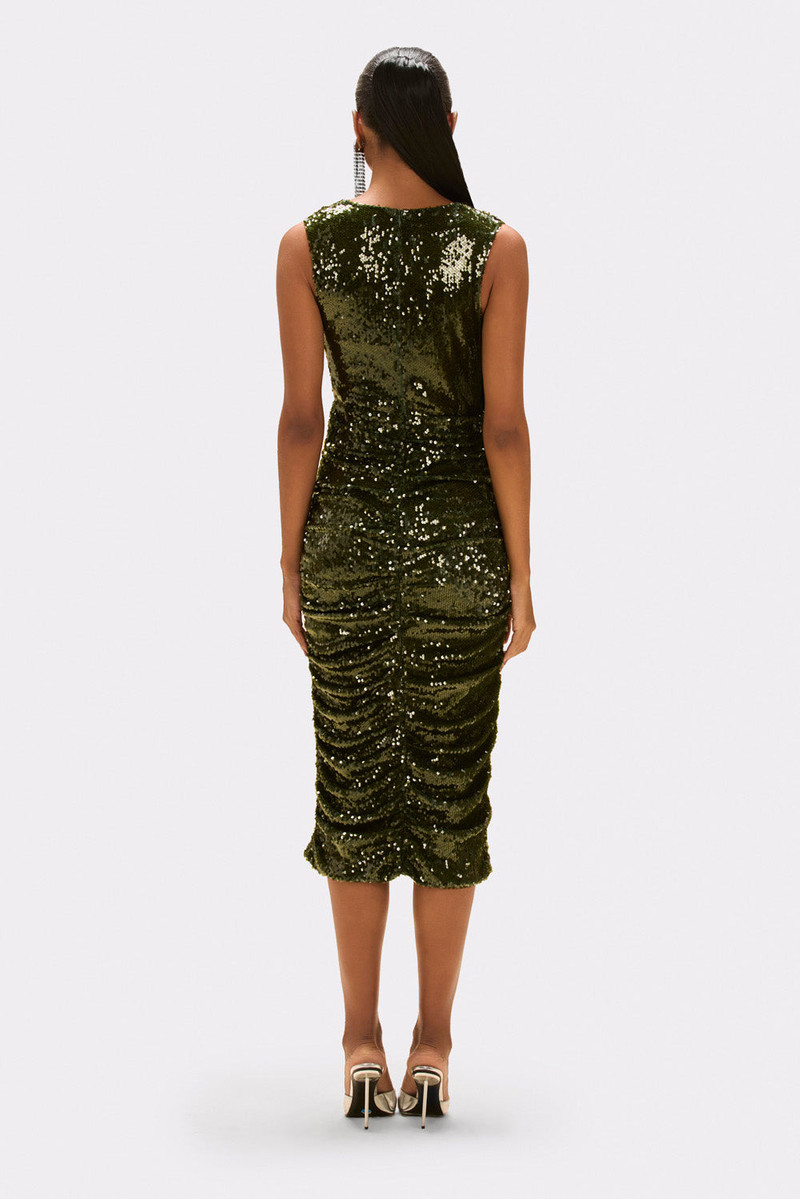 BOSSA SEQUIN PLUNGE MIDI DRESS 3