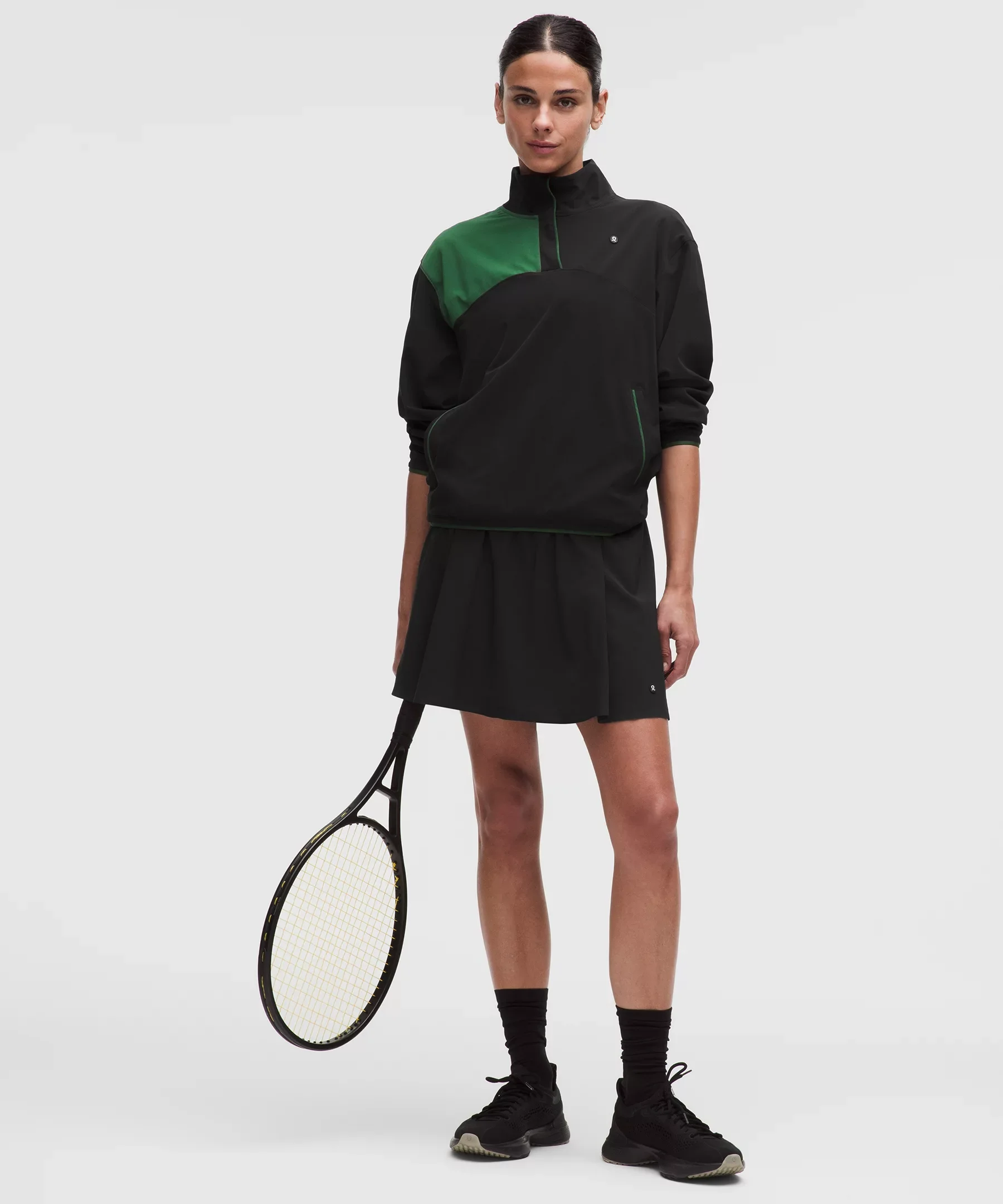 A-Line Side-Pleat Tennis Skirt *Long - 1