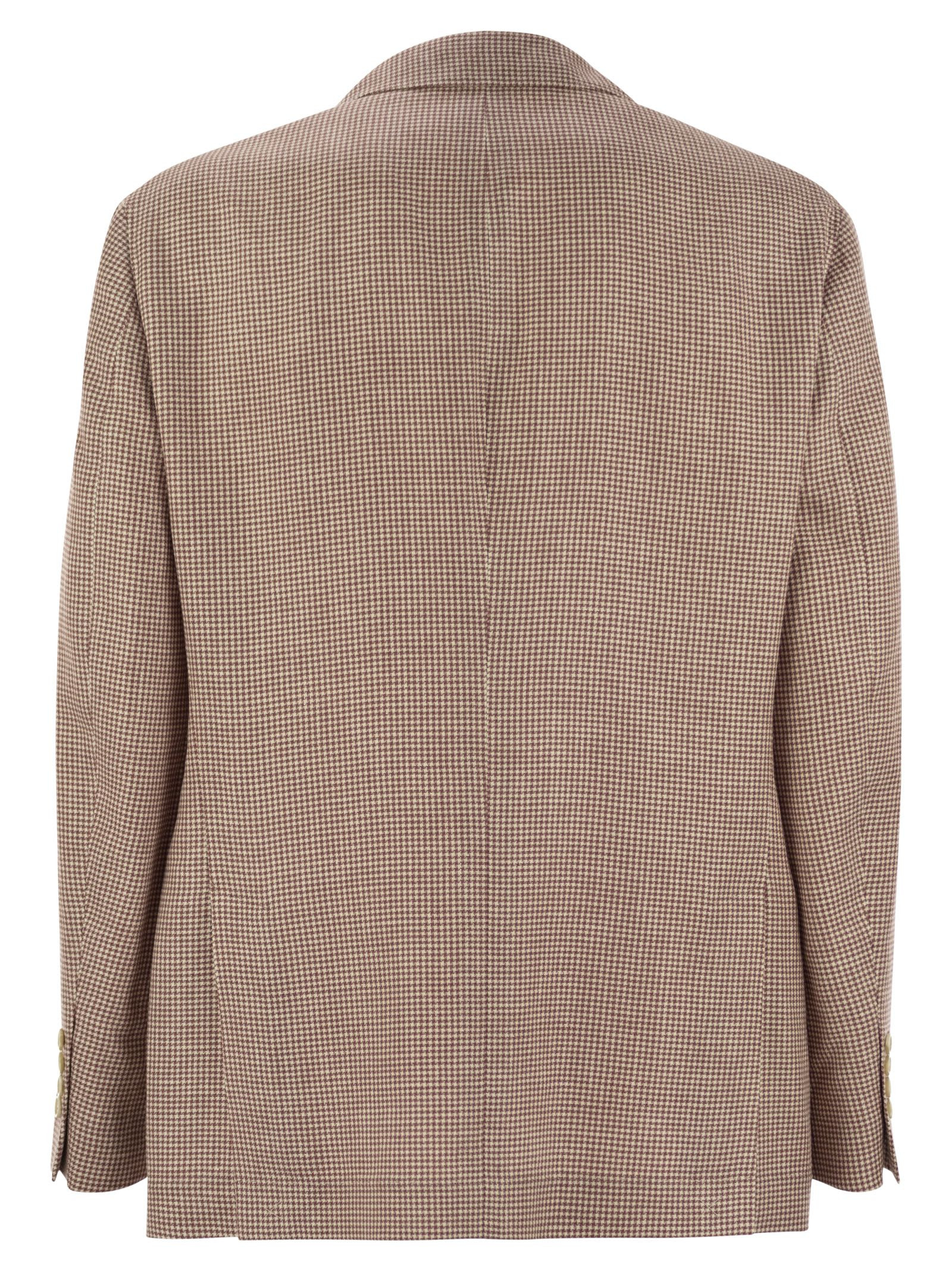 Brunello Cucinelli Men Houndstooth Wool, Linen And Silk Deconstructed Jacket - 2