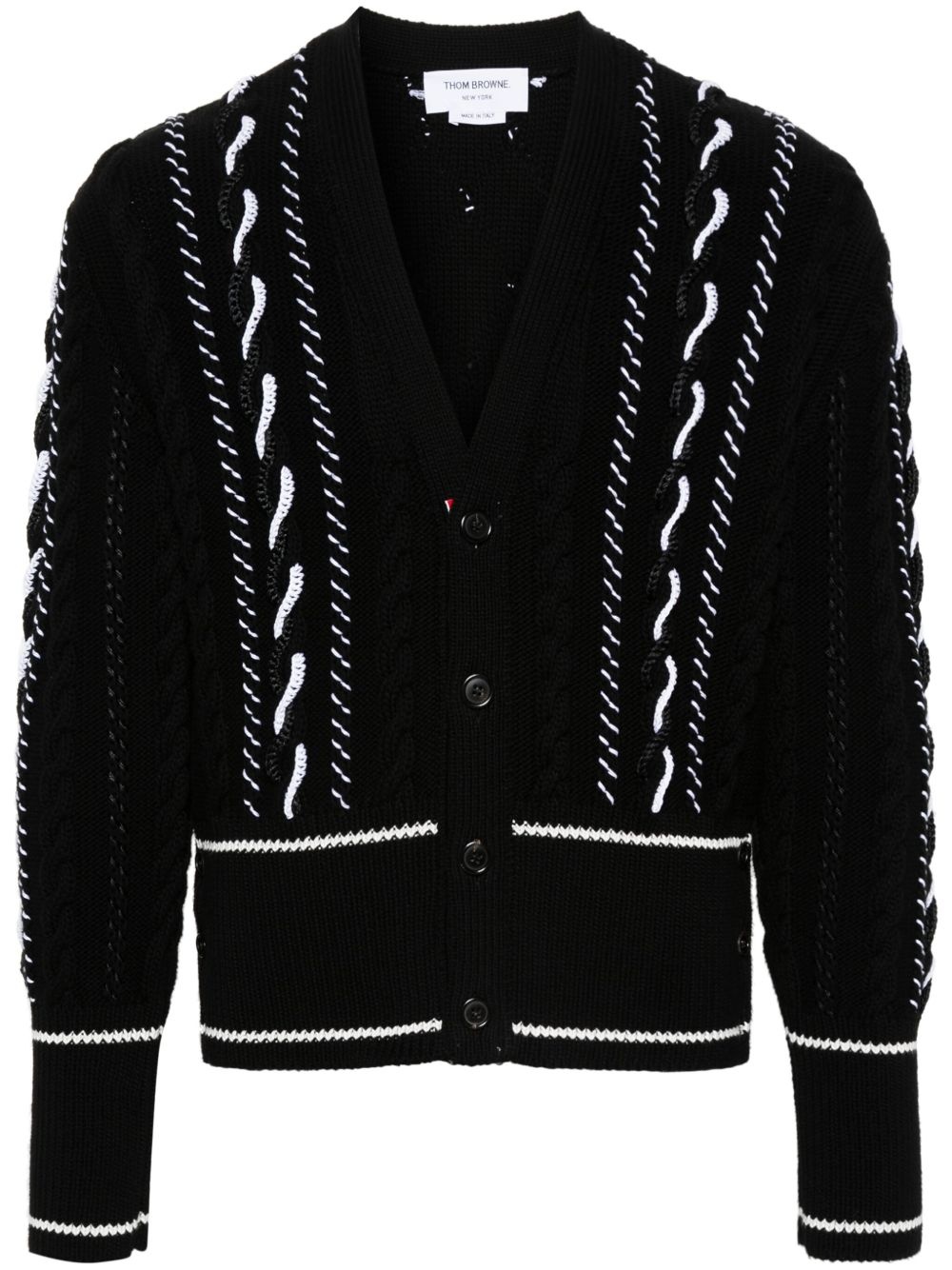 V-neck chunky-knit cardigan - 1